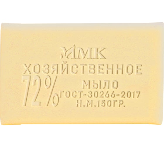Изображение товара Мыло хозяйственное ММК 150 гр., 72%, без обертки, 48шт в упаковке МКХ1823