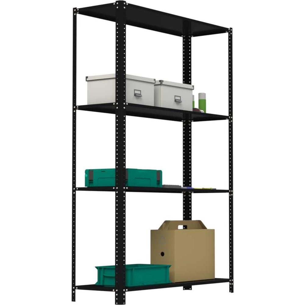 Изображение товара Стеллаж ООО Металекс AIR 1800х1400х500 4 полки черный стационарный из стали