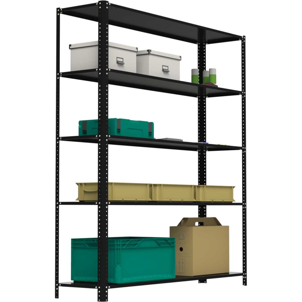 Изображение товара Стеллаж Metalex AIR 2200х1600х600 чёрный с 5 полками