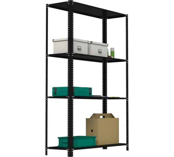 Изображение товара Стеллаж ООО Металекс AIR 2200х1600х600 (4 полки ) чёрный / 109480