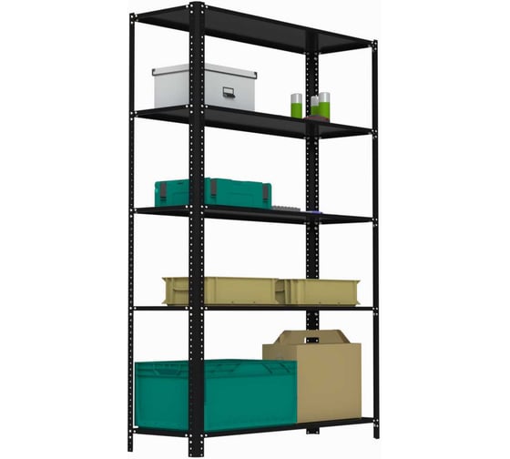 Изображение товара Стеллаж ООО Металекс AIR 2200х1200х500 (5 полок) чёрный / 109493