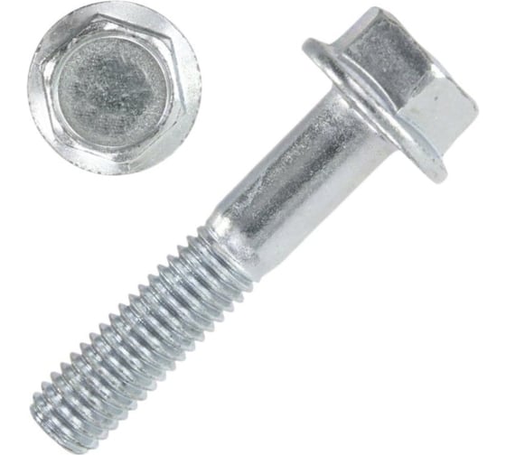 Изображение товара Болт с фланцем ZAMETAL 6x35 10.9 DIN 6921 оц., с насеч. уп. 350 шт ZA082600