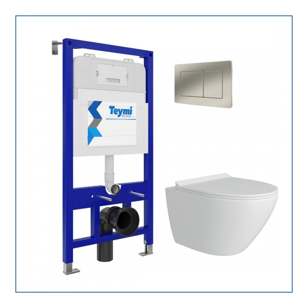 Изображение товара Инсталляция с унитазом Teymi комплект 5 в 1 безободковый Lina Pro