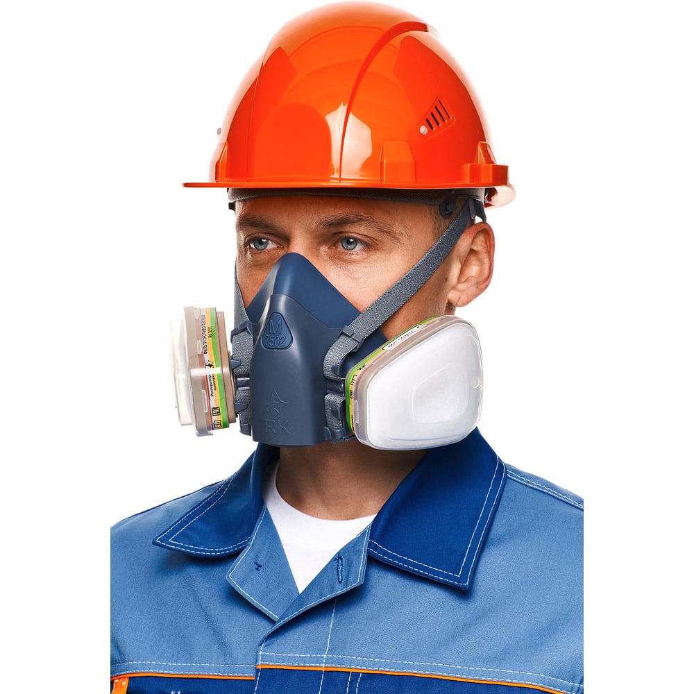 Изображение товара Полумаска защитная RK 7501 PRO 75011 многоразовая S с фильтром и углем