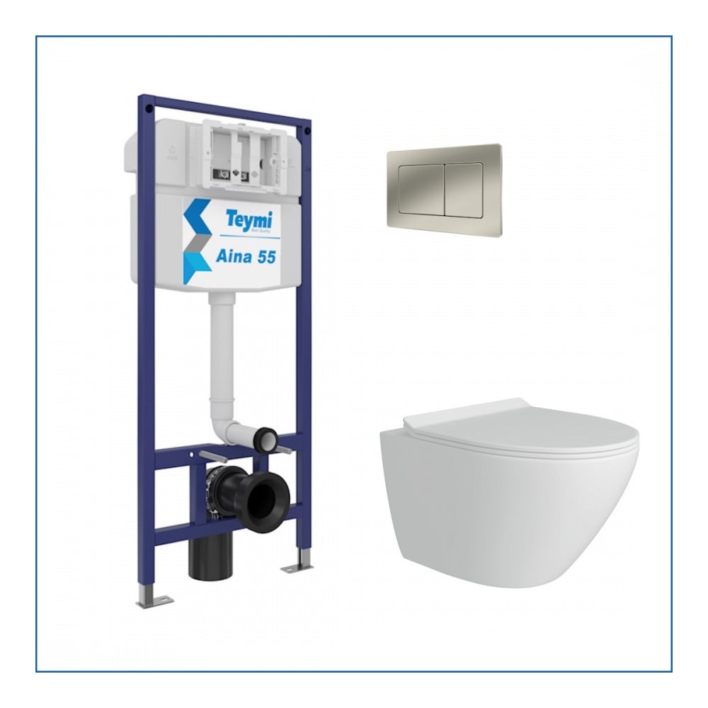 Изображение товара Инсталляция с унитазом Teymi 5 в 1 безободковый Lina Pro