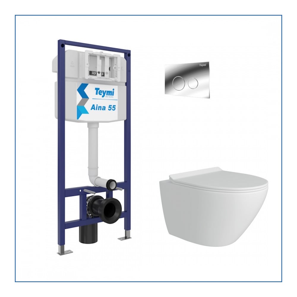 Изображение товара Инсталляция с унитазом Teymi 5 в 1 безободковая с микролифтом и плавным сливом