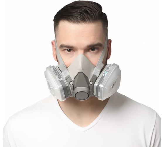 Изображение товара Респиратор профессиональный (полумаска) RoomBroom FFP3 (6200) фильтр B1(серый) RB2174