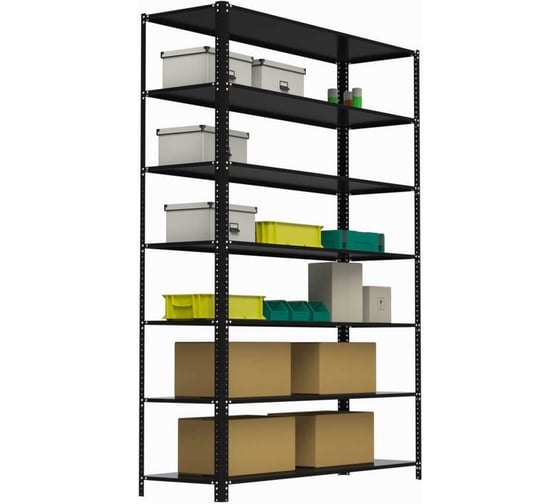 Изображение товара Стеллаж ООО Металекс AIR 2200х1600х300 (7 полок) чёрный / 109525