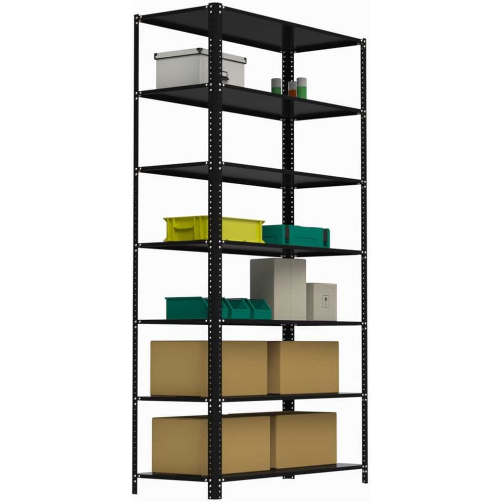 Изображение товара Стеллаж металлический ООО Металекс AIR 2200х1200х400 с 7 полками черный