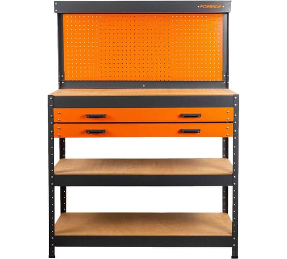 Изображение товара Верстак металлический Forsage 1000х400х1400мм с двумя выдвижными полками F-WT00306(63837)