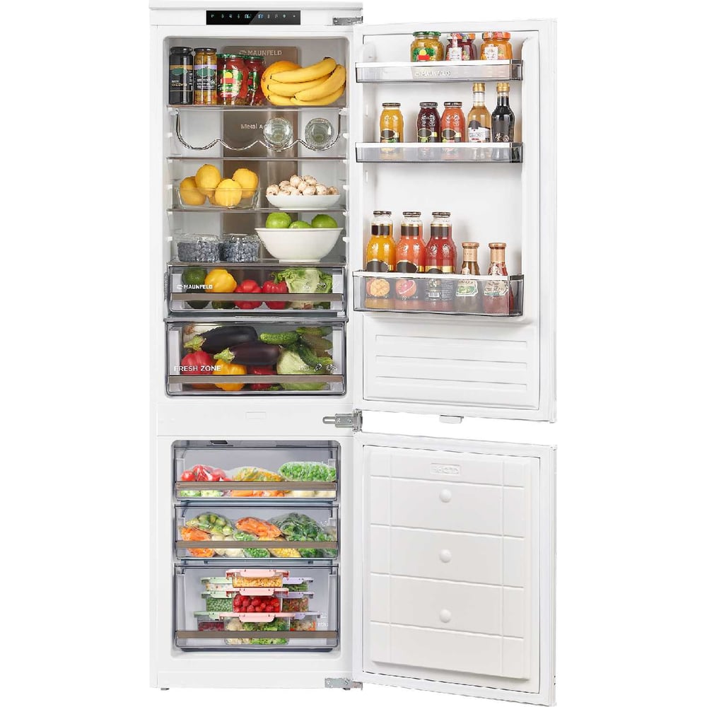 Изображение товара Встраиваемый холодильник-морозильник MAUNFELD MBF17754NFWHGR LUX Inverter 245 л