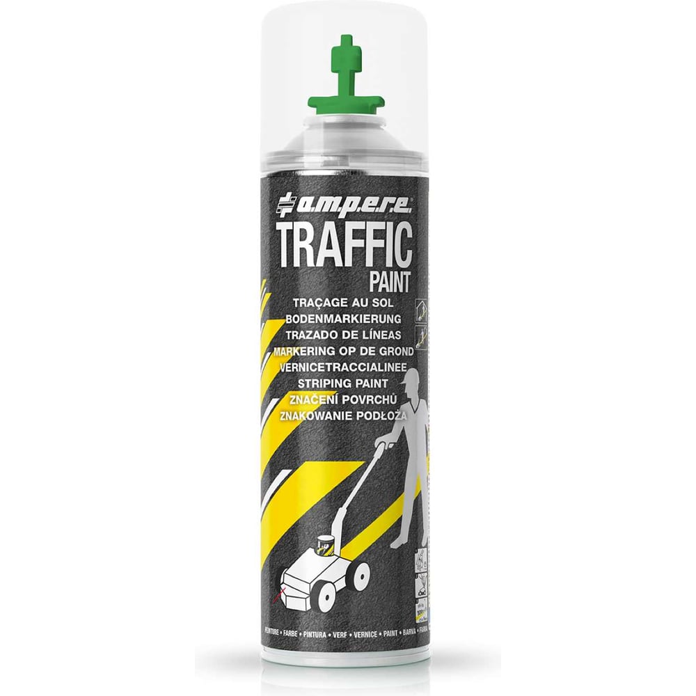 Изображение товара Краска аэрозоль AMPERE TRAFFIC PAINT зеленая 0.65л быстросохнущая износостойкая