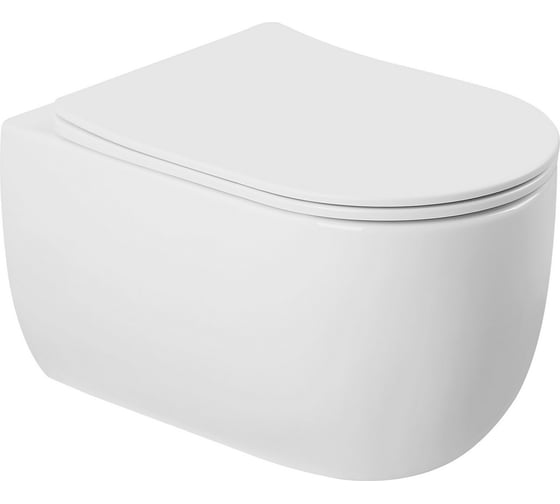 Изображение товара Унитаз подвесной ABBER Bequem белый, безободковый, смыв торнадо AC1104TN