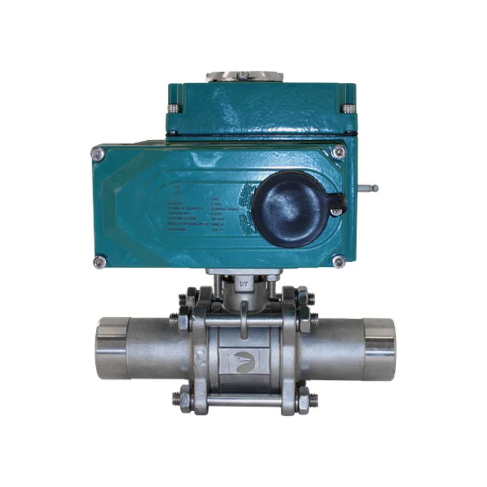 Изображение товара Кран шаровый NEWKEY приварной с электроприводом и нержавеющей сталью DN32