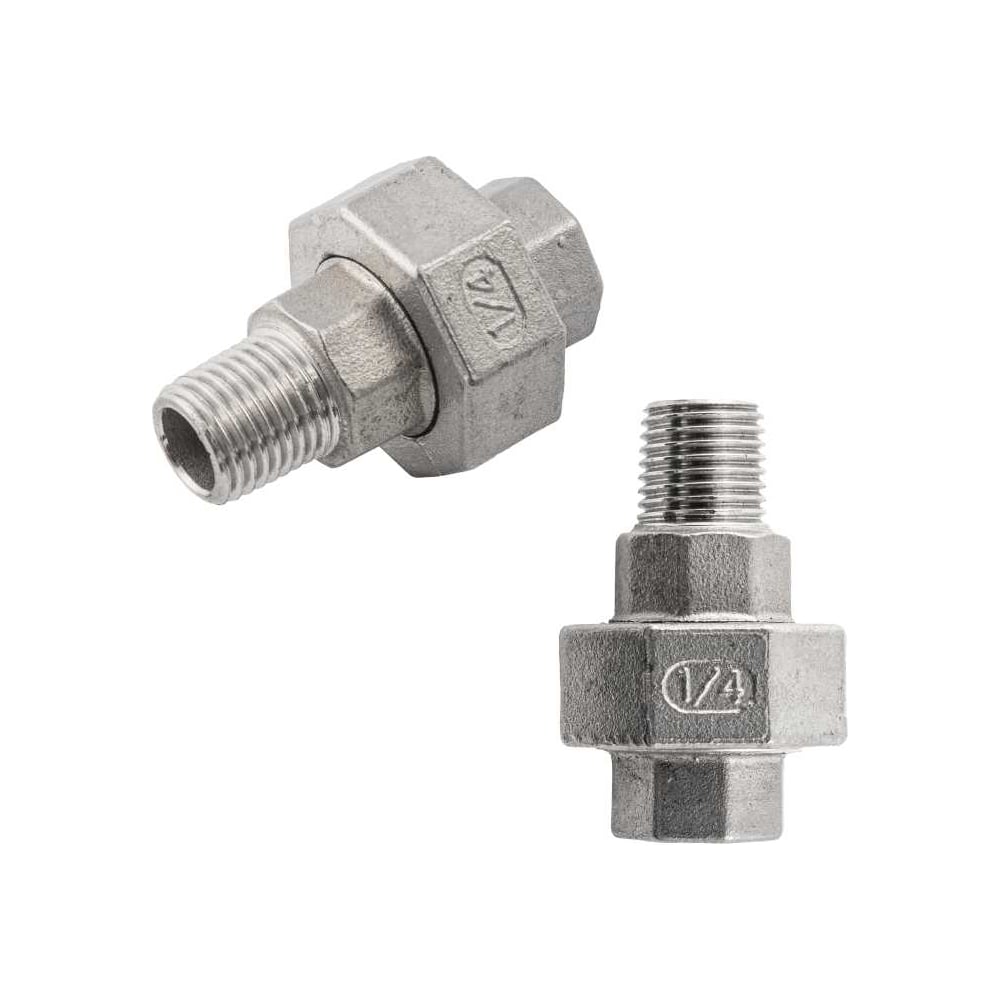 Изображение товара Американка NEWKEY нр/вр из нержавейки AISI 304 1/4 дюйм PN16 набор 2 шт