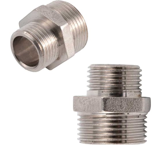 Изображение товара Ниппель стальной переходной NEWKEY ДУ 20х15 (3/4 х 1/2 дюйма) нержавеющий AISI 304 набор 2 шт NAB2-NK-NMH20х15/4