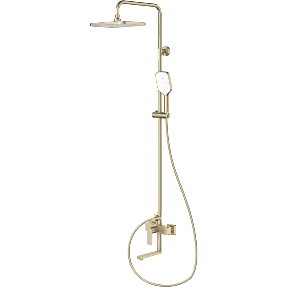 Изображение товара Душевая система со смесителем ESKO Ekaterinburg Gold 3 режима квадратный дизайн