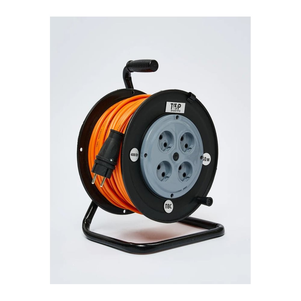 Изображение товара Удлинитель ТОРЭЛЕКТРО ПВС 4000 Вт 45м на катушке IP20 для сада и строительных работ