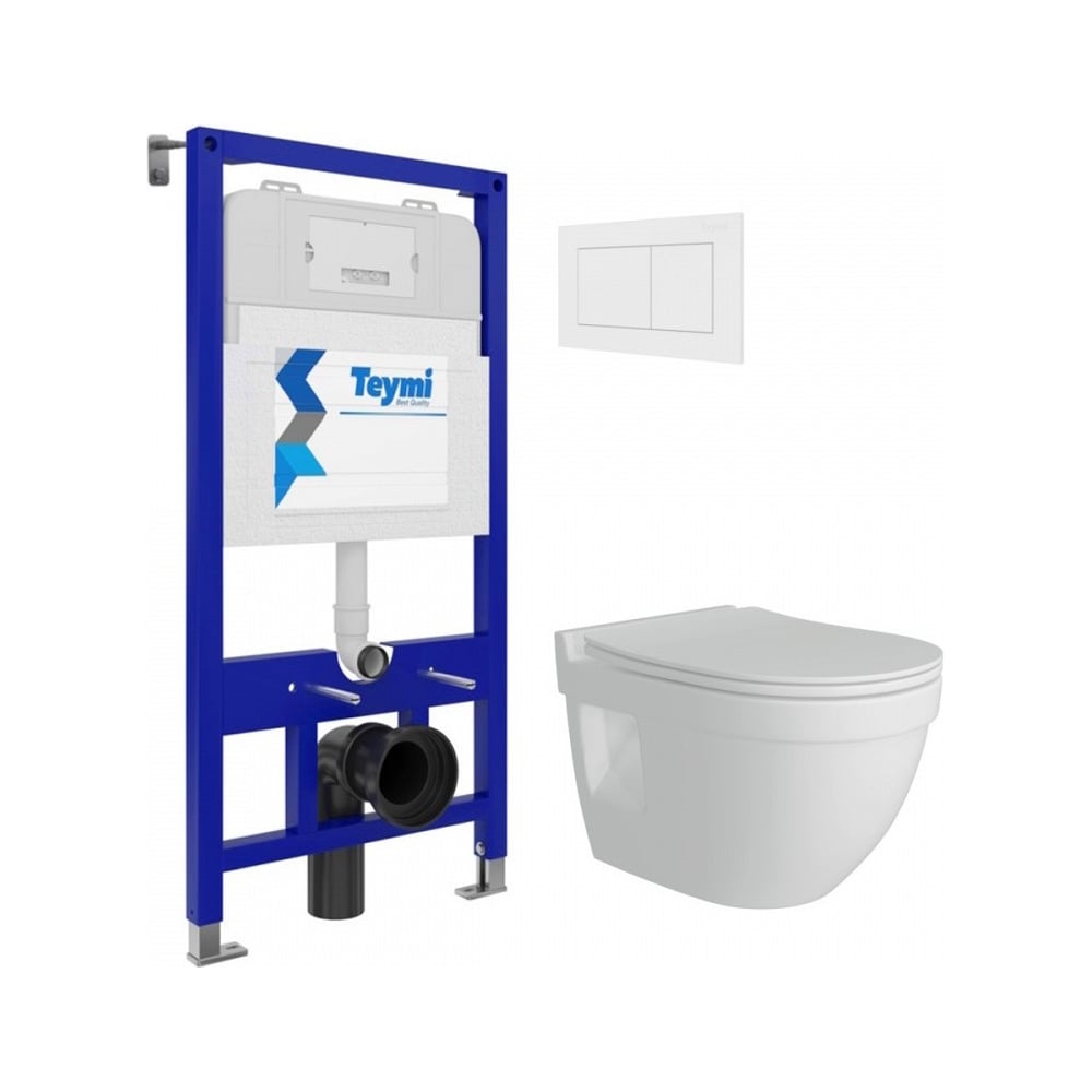 Изображение товара Комплект унитаза с инсталляцией и клавишей Teymi Aina 52 Vitra Pro