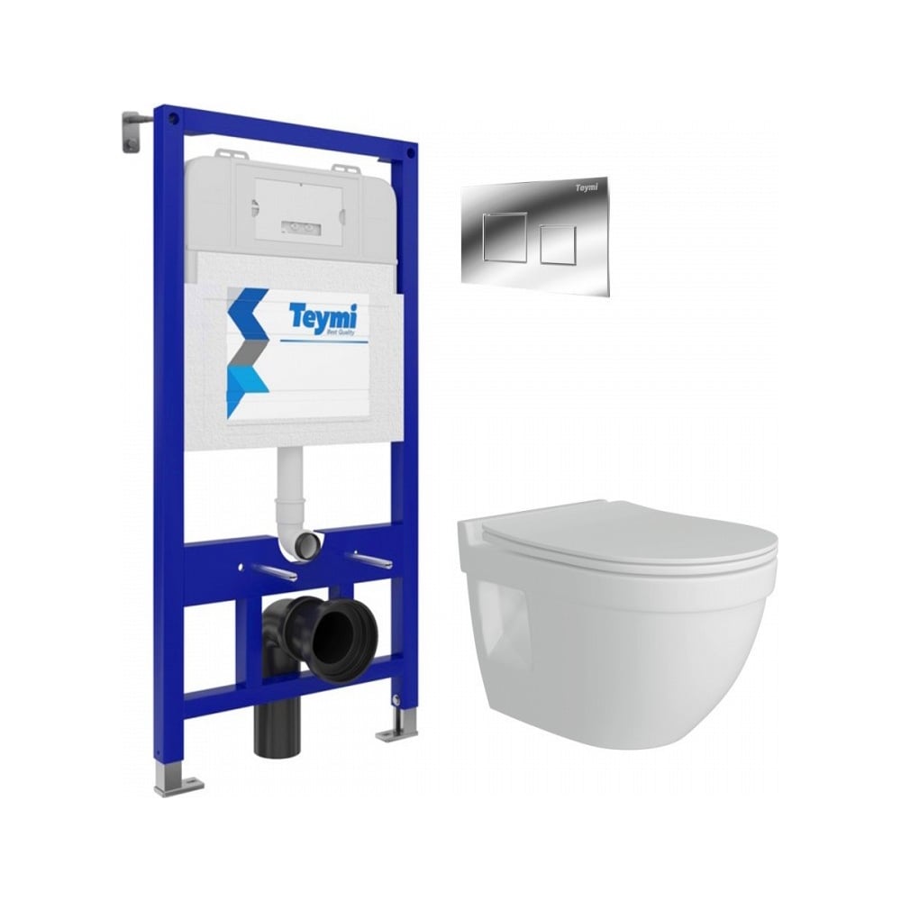 Изображение товара Комплект Teymi Aina 52 с подвесным унитазом T70803 и инсталляцией