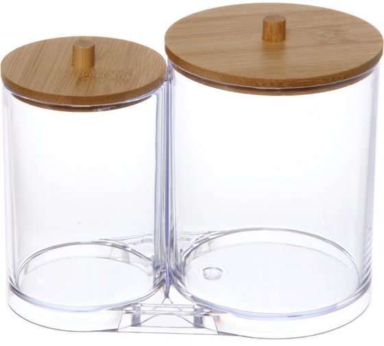 Изображение товара Диспенсер для ватных дисков и палочек Селфи БРАМИНГЕМ прозрачный, 15.5х9х13см 654-834