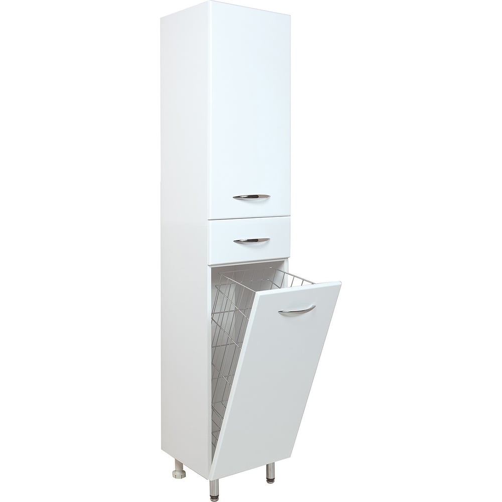 Изображение товара Современный напольный пенал Onika Модерн 32 с бельевой корзиной белый