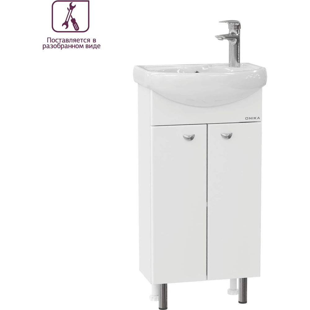 Изображение товара Тумба с раковиной Onika Азов 40, белая, напольная