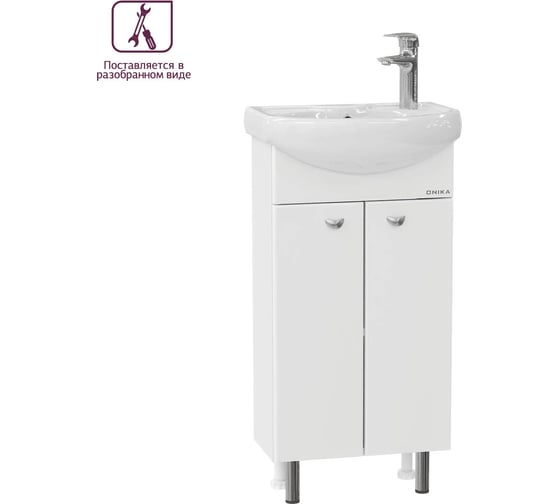 Изображение товара Тумба с раковиной Onika Азов 40 напольная, белая, разборная 104012