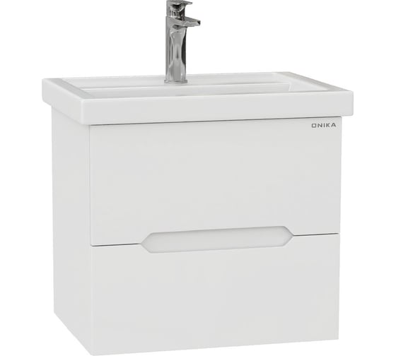 Изображение товара Тумба с раковиной Onika Айленд 60 подвесная, белая (ум. Фостер 60) 106161