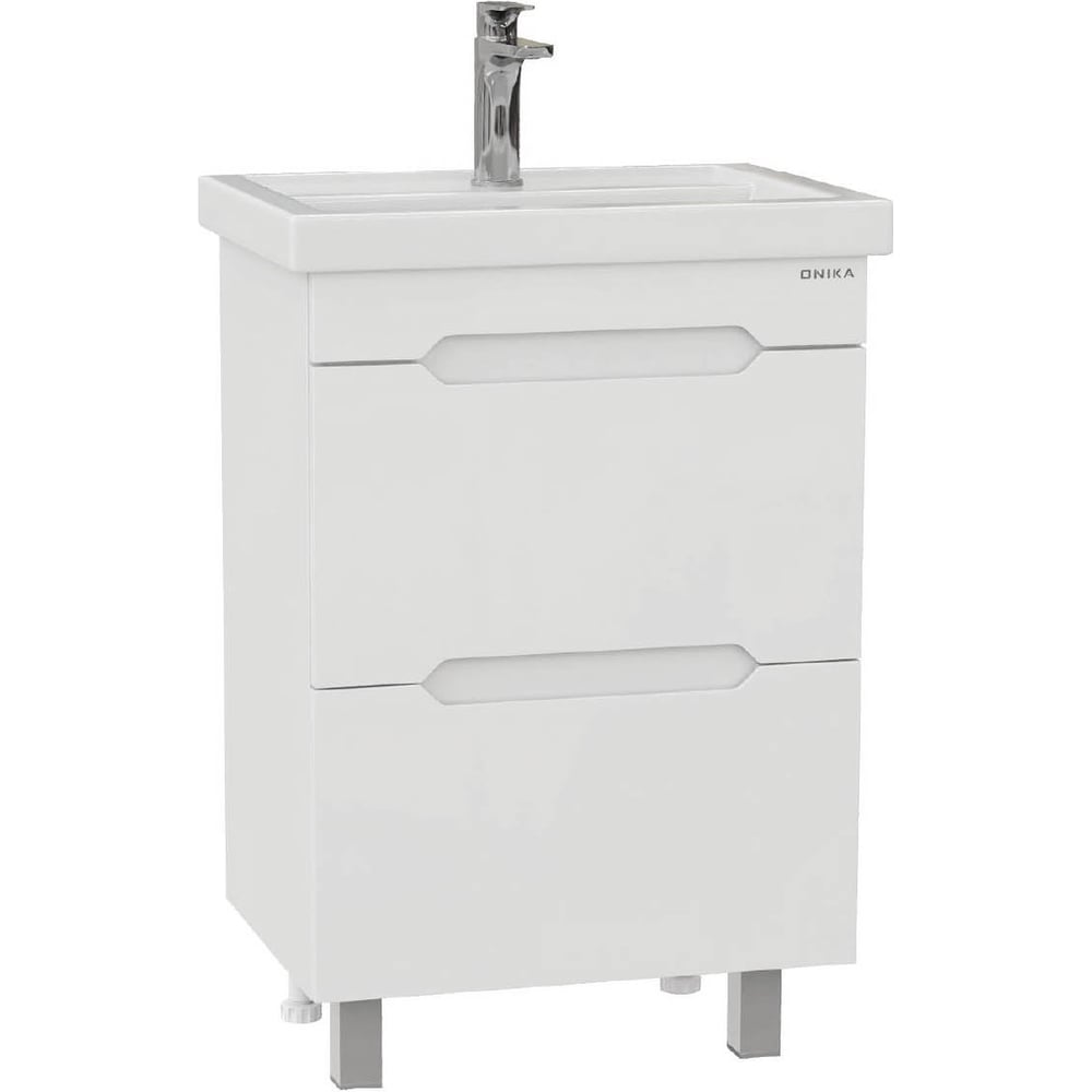 Изображение товара Тумба с раковиной Onika Айленд 60 напольная белая современная кафельная