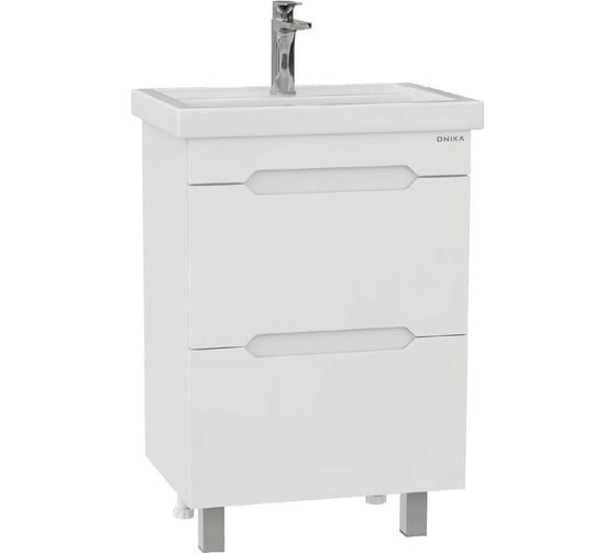 Изображение товара Тумба с раковиной Onika Айленд 60 напольная, белая (ум. Фостер 60) 106160