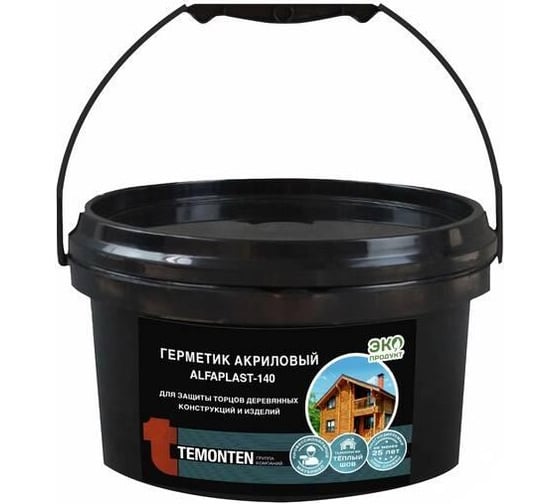 Изображение товара Герметик для защиты торцов Alfaplast -140, цвет Светлая сосна, ведро 5 л (5 кг) 4627176172063