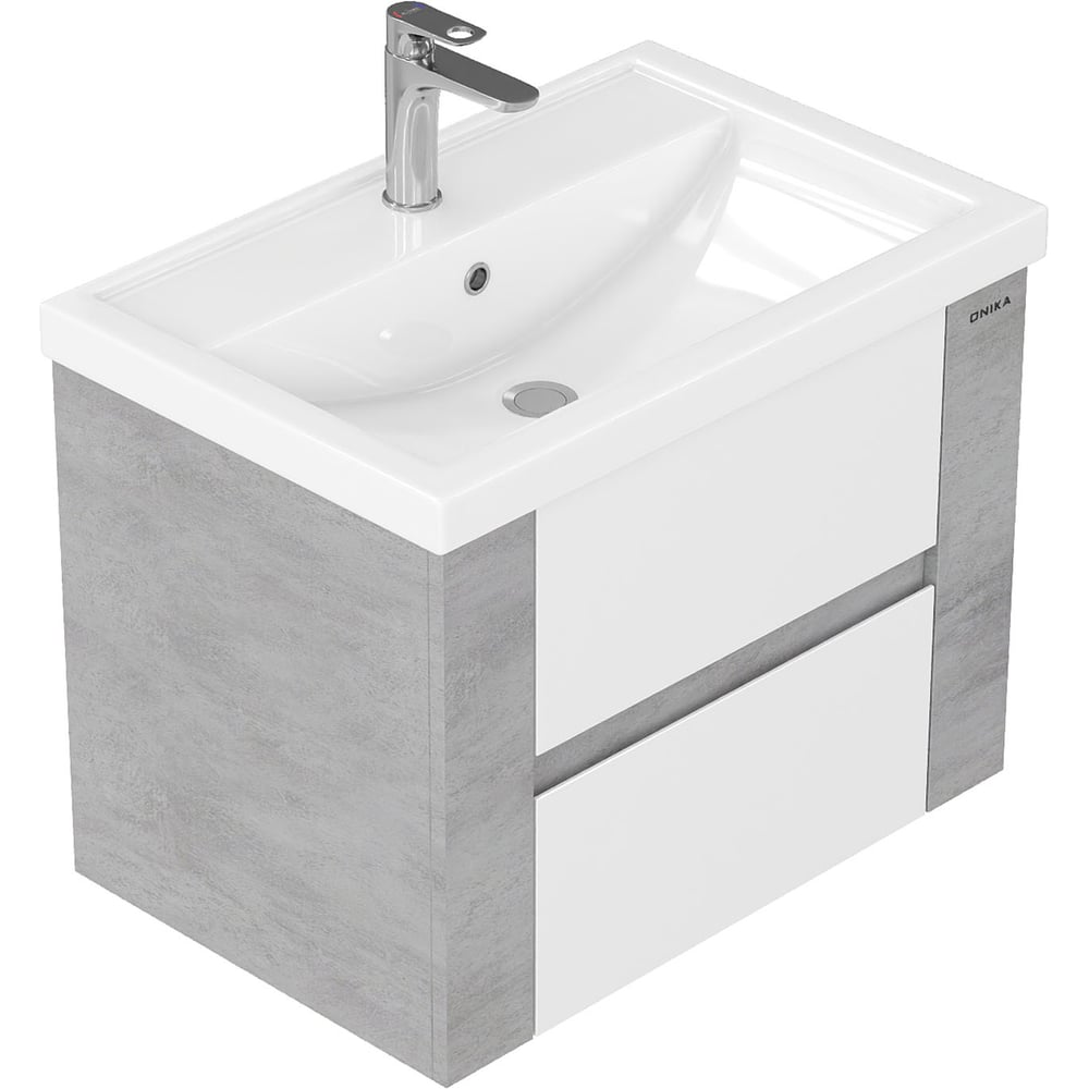 Изображение товара Тумба с раковиной Onika Стоун 70 подвесная белая современная