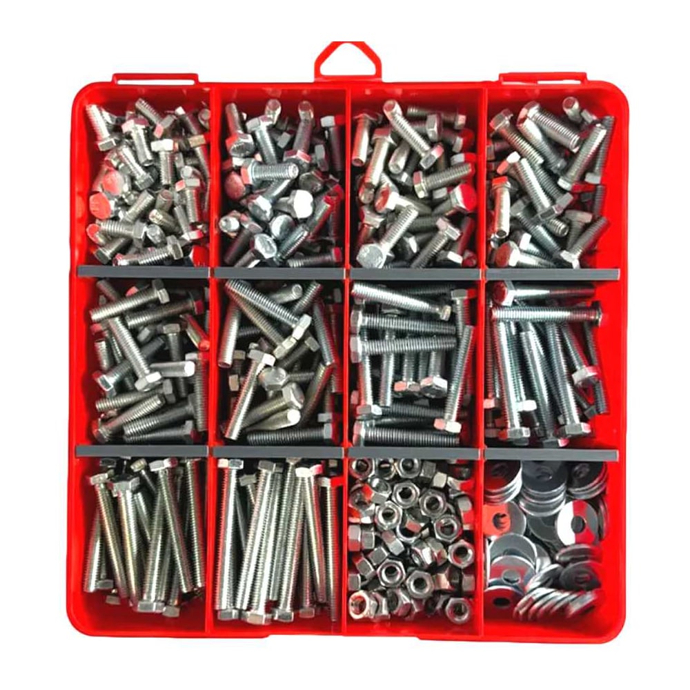 Изображение товара Набор болтов DIN933 класса 8.8 с гайками и шайбами