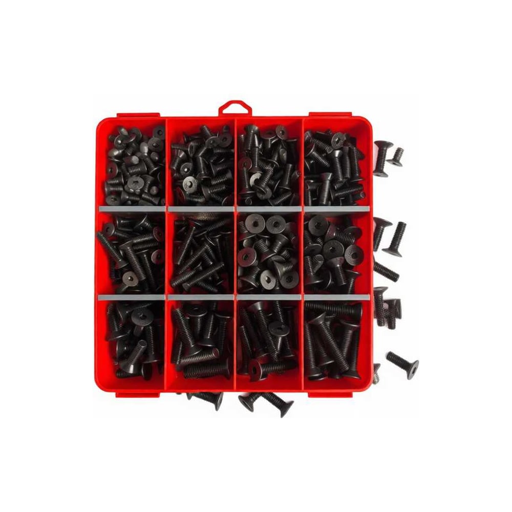 Изображение товара Винты потай М6 М8 10.9 DIN7991 черные 8 штук организаер набор