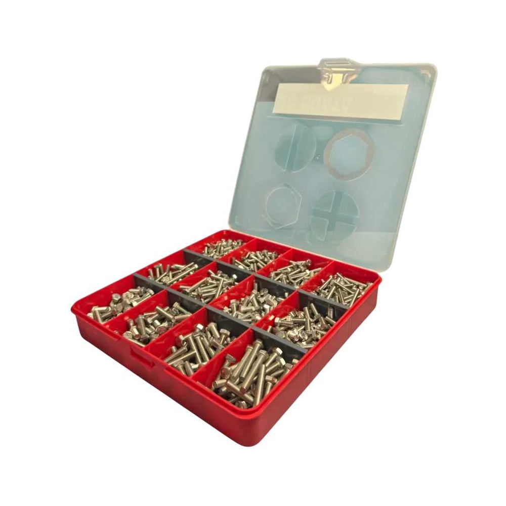 Изображение товара Набор нержавеющих болтов М4,5 DIN933 910 шт. в упаковке