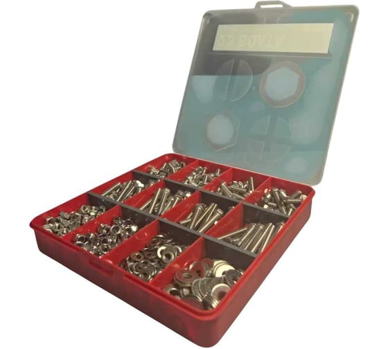 Изображение товара Болты нержавеющие 23 Болта М6 + гайка, шайба DIN933 органайзер НАБОР 3 20000035