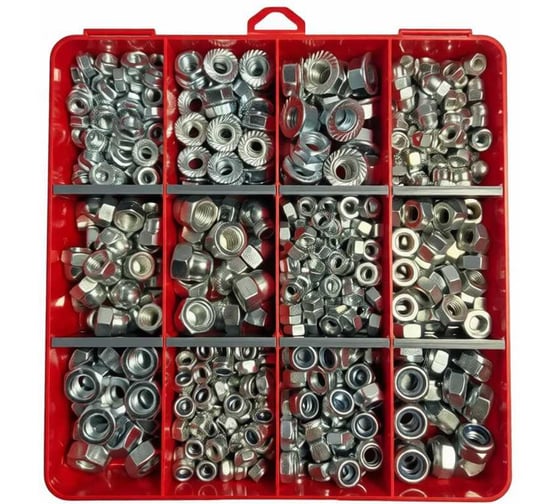 Изображение товара Гайки 23 Болта оц М6-10 DIN6923,1587,934,985 в органайзере набор 1 20000080