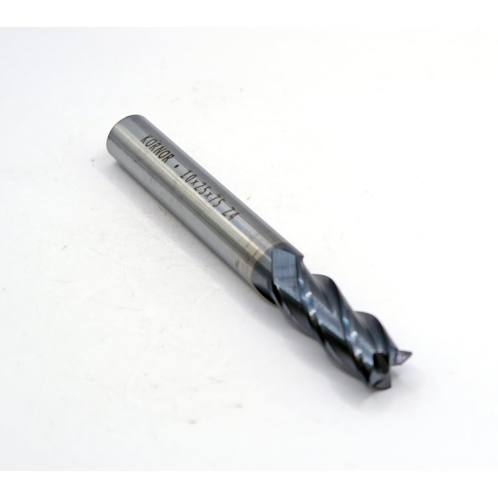 Изображение товара Фреза концевая твердосплавная KORNOR 10х25х75 Z4 с покрытием AlTiN для обработки металлов