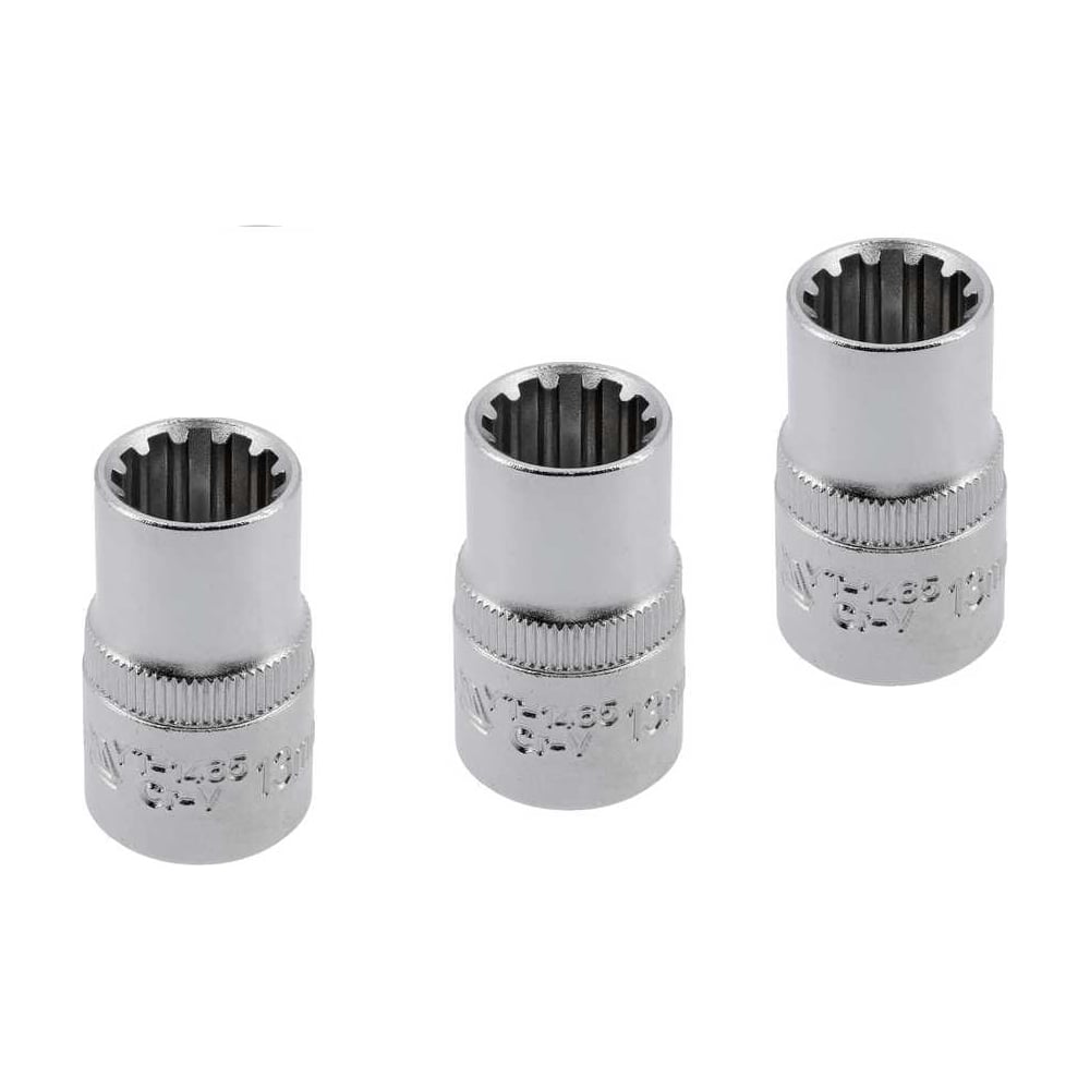 Изображение товара Головка торцевая YATO SPLINE 1/2DR 13мм 38мм комплект 3 шт модель YT-1465Y