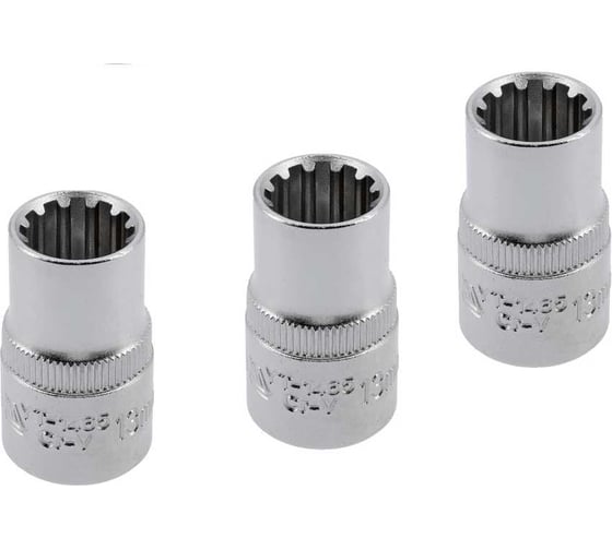 Изображение товара Головка торцевая YATO SPLINE 1/2DR, 13мм, 38мм, 3 штуки YT-1465Y