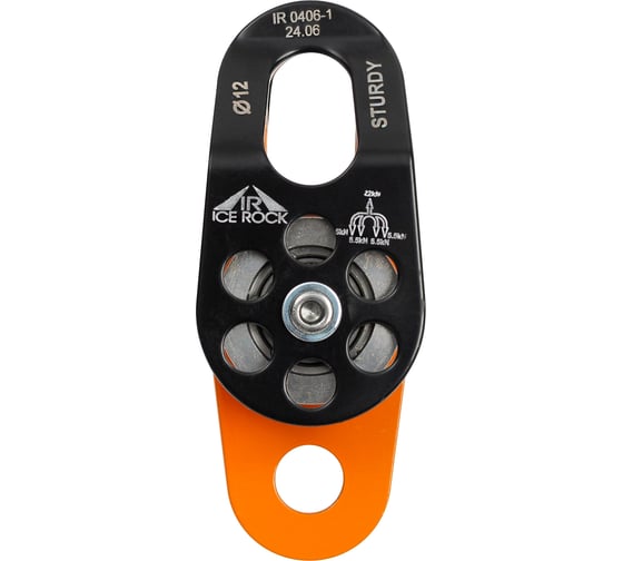 Изображение товара Блок-ролик ICE ROCK Sturdy двойной стальной с подшипником, ролик нерж IR 0406-1