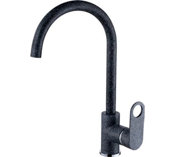 Изображение товара Смеситель для кухни однорычажный ViEiR латунный с высоким изливом, черно-серый V043521-HC