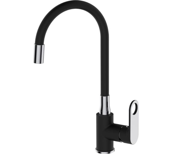 Изображение товара Смеситель для кухни однорычажный ViEiR латунный с гибким изливом, черный V043521-C