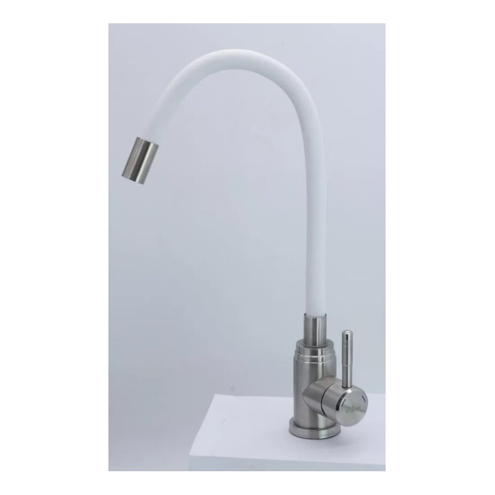 Изображение товара Однорычажный смеситель для кухни ViEiR из нержавеющей стали с гибким изливом белый V15047-F