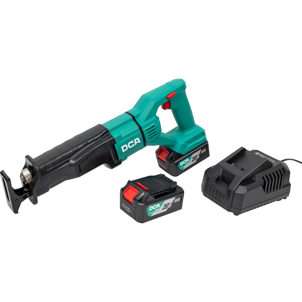 Изображение товара Аккумуляторная сабельная пила DCA ADJF02-28, Li-Ion 20 В профессиональная быстроразборная