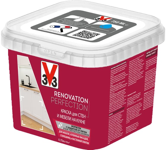 Изображение товара Краска для стен и мебели на кухне V33 RENOVATION PERFECTION-КРЕМ-БРЮЛЕ- 750 мл 200006