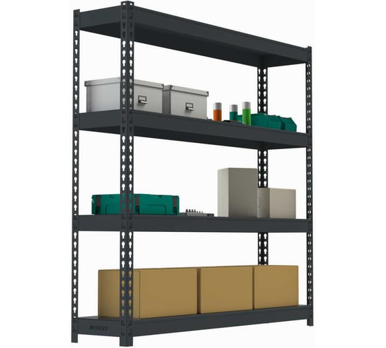 Изображение товара Стеллаж ООО Металекс HARD 1800х1800х500 4 полки (серый) / 106220