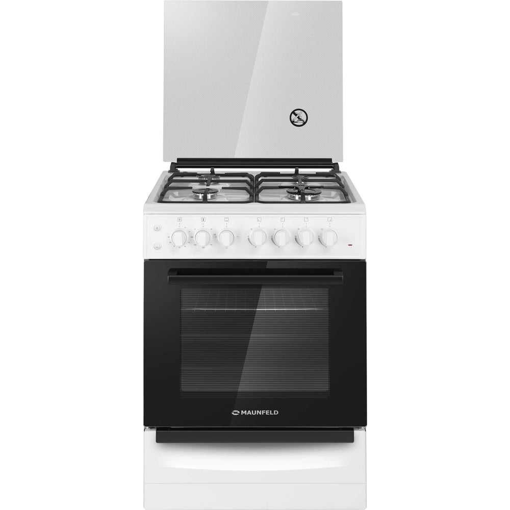 Изображение товара Газовая плита с электрической духовкой MAUNFELD MGC60ECW04 белая 4 конфорки 65л
