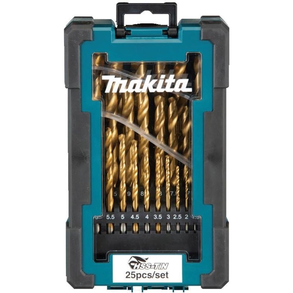 Изображение товара Набор сверл по металлу Makita HSS-TiN Economy 25 шт диаметр 1-13 мм